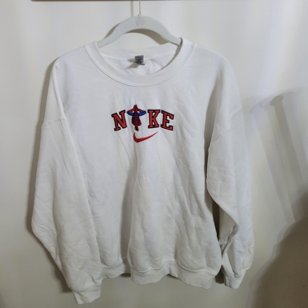 Nike Spider-Man White Embroidered Sweatshirt, Size L
